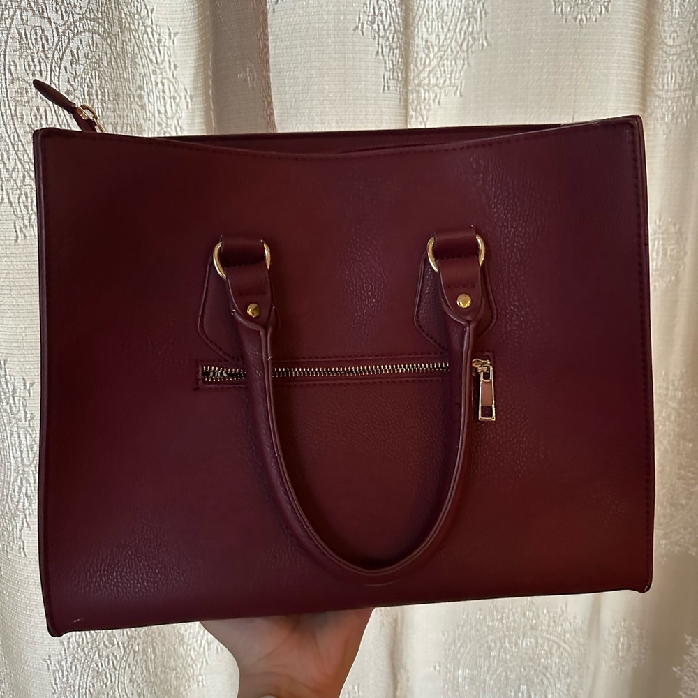 Burgundy Plum Wine Red and Gold Purse (copy) - Picture 2 of 5